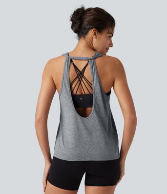 Cut-Out Back Slim Yoga Tank Top Cut-Out Back Slim Yoga Tank Top