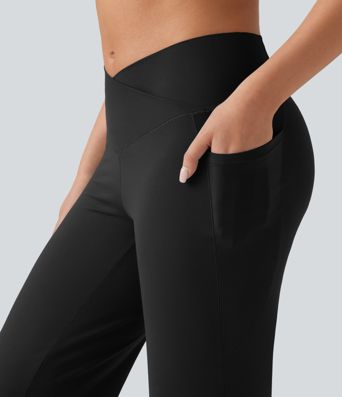 SoftlyZero™ Crossover High Waisted Dance Balloon Joggers with Pockets-UPF50+ SoftlyZero™ Crossover High Waisted Dance Balloon Joggers with Pockets-UPF50+