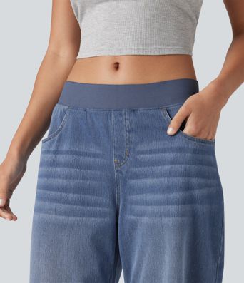 Halara Flex™ Low Rise Capri Casual Barrel Leg Jeans with Pockets