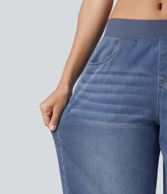 Halara Flex™ Low Rise Capri Casual Barrel Leg Jeans with Pockets