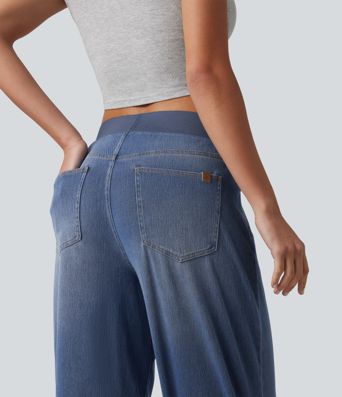 Halara Flex™ Low Rise Capri Casual Barrel Leg Jeans with Pockets