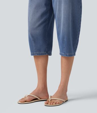 Halara Flex™ Low Rise Capri Casual Barrel Leg Jeans with Pockets
