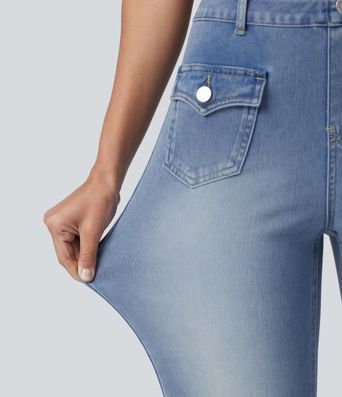 Halara Flex™ Mid Rise Casual Flare Jeans with Pockets
