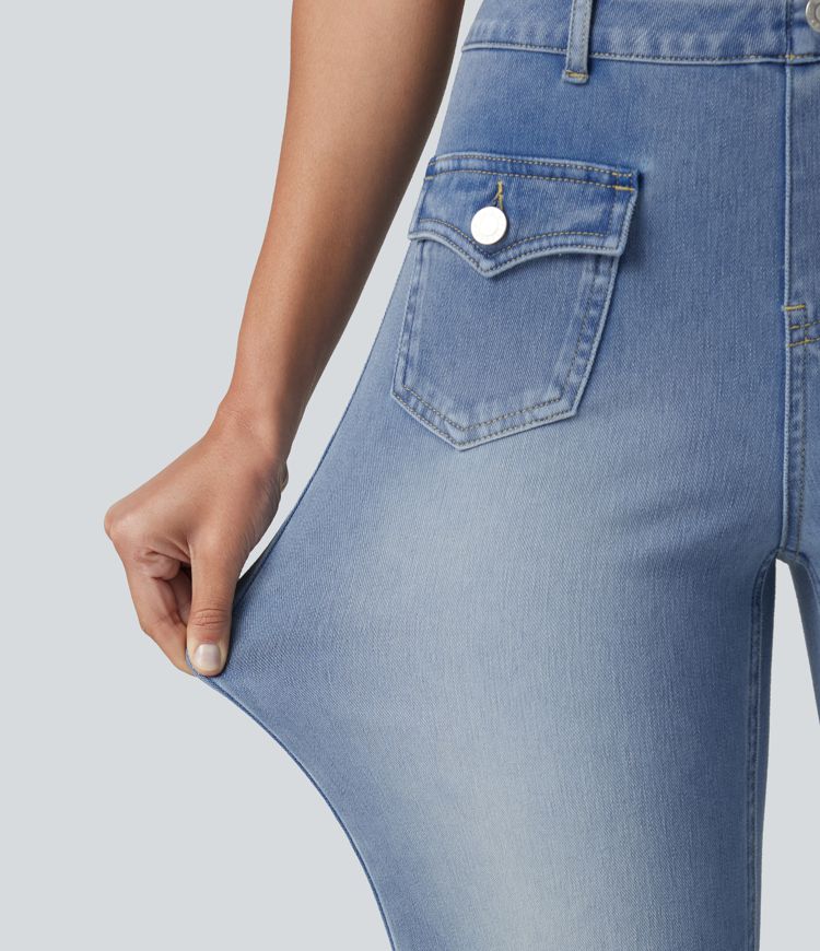 Halara Flex™ Mid Rise Casual Flare Jeans with Pockets