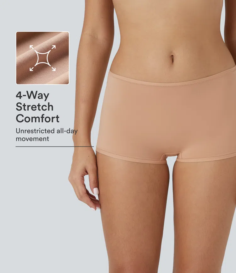 High Stretch  Low Rise Solid Lounge Boy Shorts