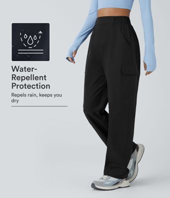 Water Repellent Wear-Resistant High Waisted Pockets Camping Cargo Pants