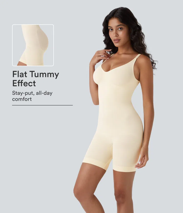 Body sculptant sans couture effet fluide — modelage du ventre et rehaussement des fessiers, style lounge