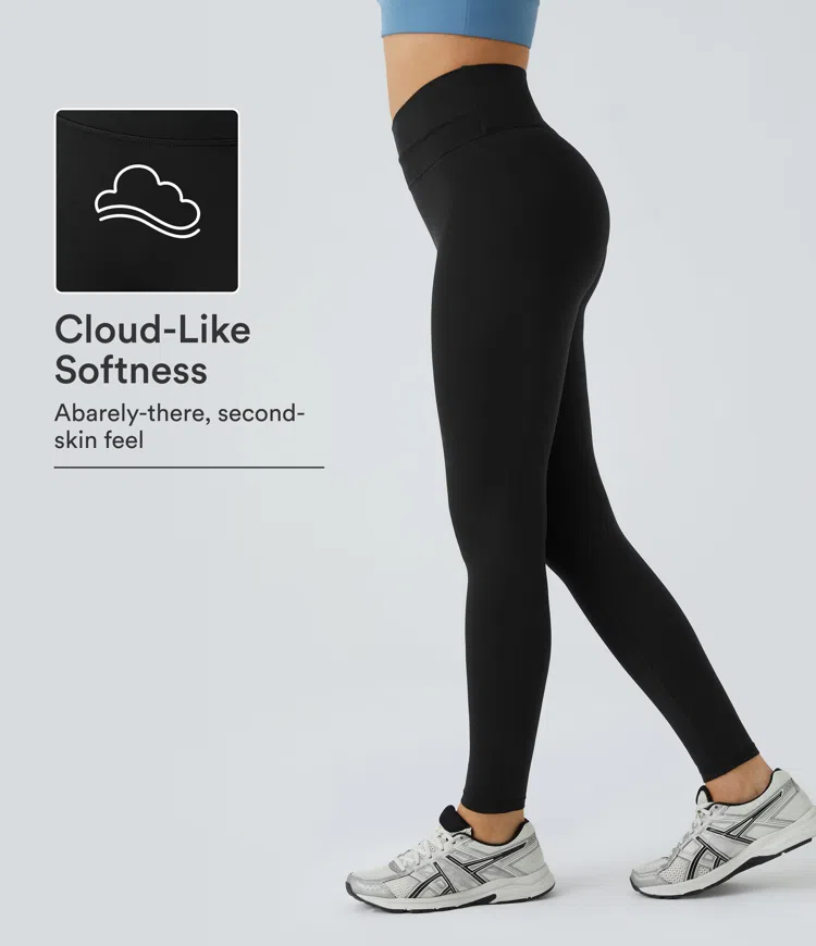 SoftlyZero™ Crossover Color Block Leggings