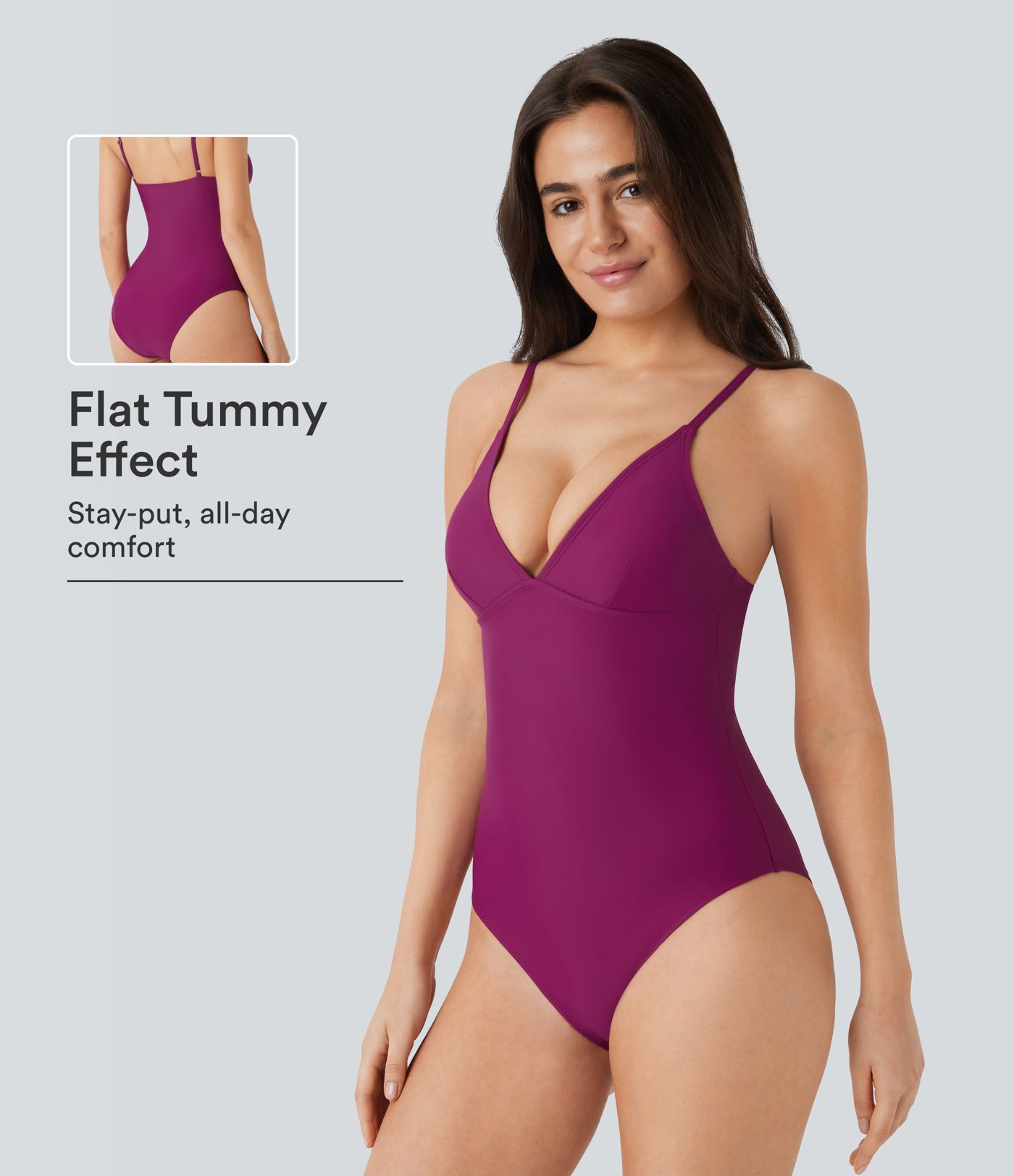 Deep V Neck Tummy Control One Piece Swimsuit Deep V Neck Tummy Control One Piece Swimsuit
