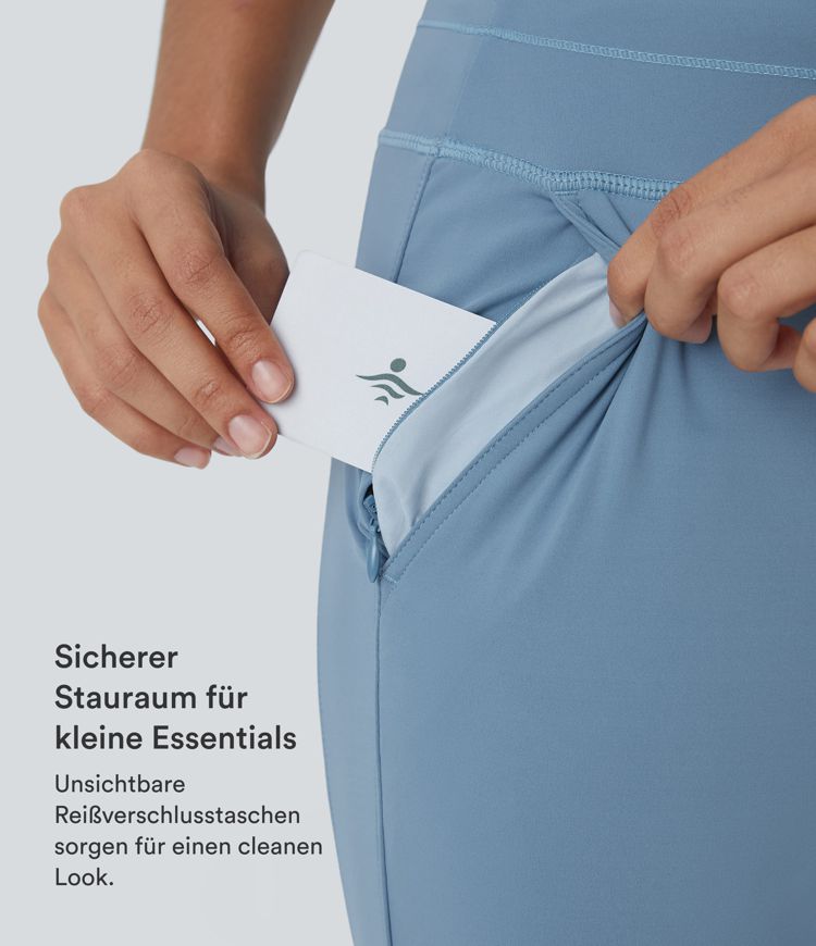 Softlyzero™ Plush Jogginghose mit hohem Bund, Kordelzug, Seitentasche, schlichte Jogginghose in voller Länge