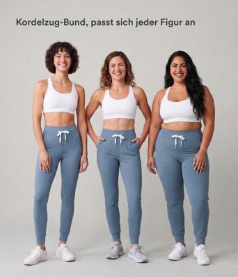 Softlyzero™ Plush Jogginghose mit hohem Bund, Kordelzug, Seitentasche, schlichte Jogginghose in voller Länge