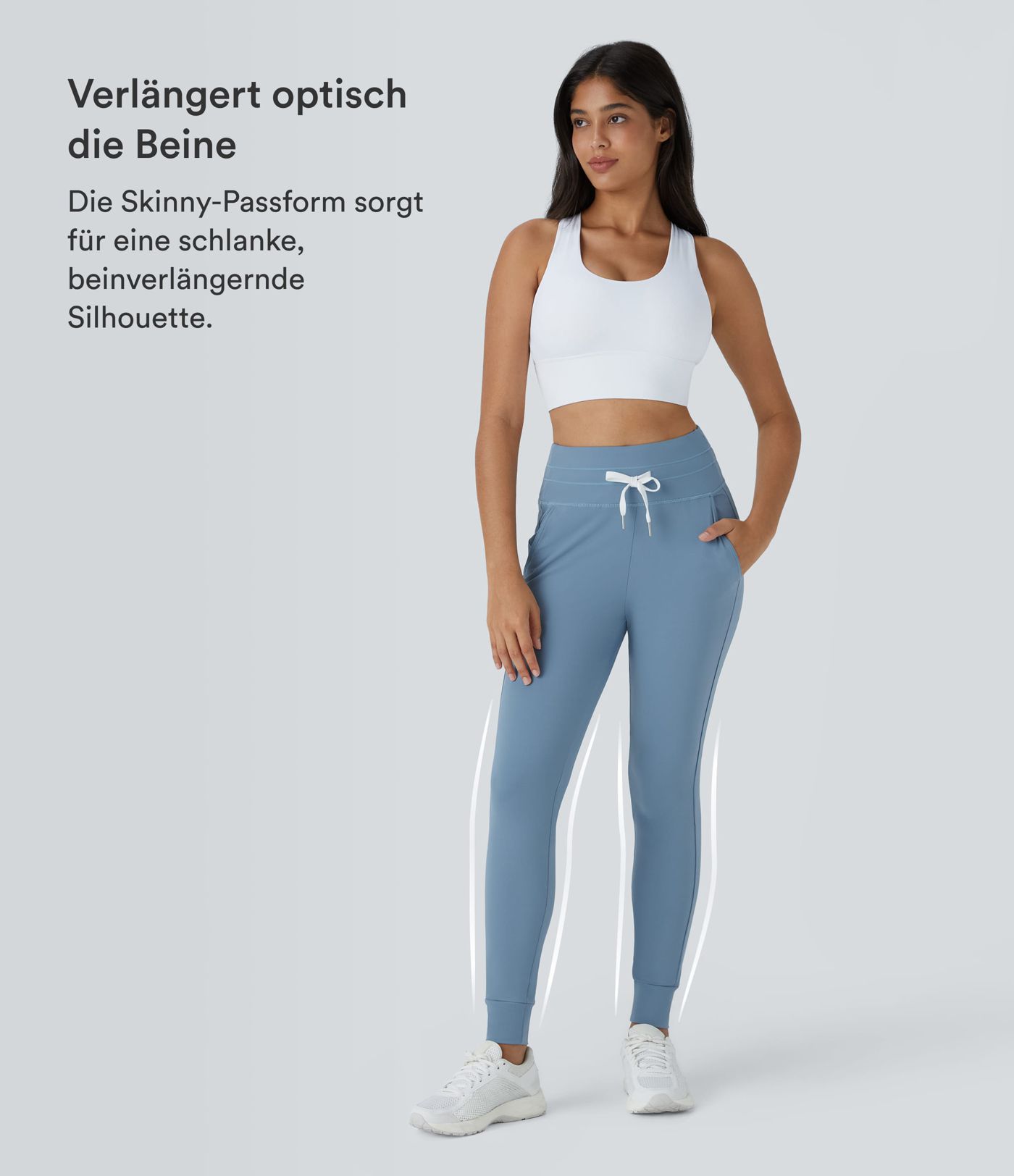 Softlyzero™ Plush Jogginghose mit hohem Bund, Kordelzug, Seitentasche, schlichte Jogginghose in voller Länge