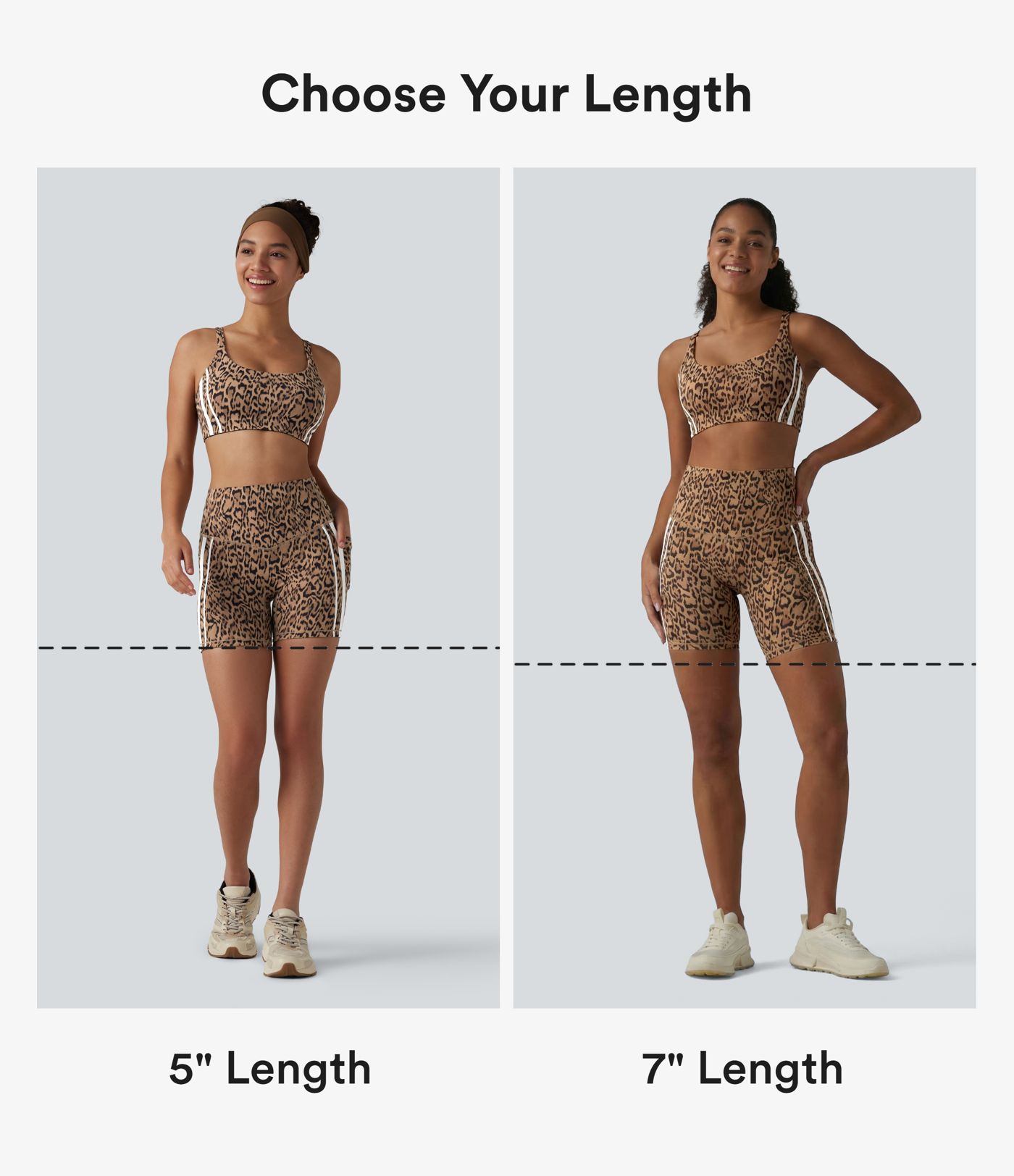 Halara UltraSculpt™ Leopard Print High Waisted Tummy Control Color Block Stripe Training Biker Shorts 5'' with Pockets