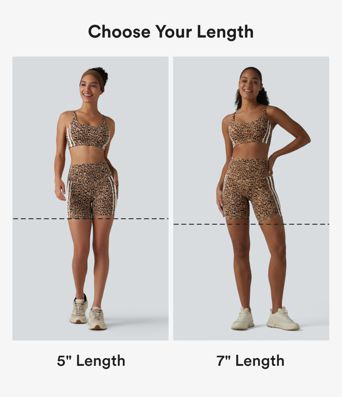 Halara UltraSculpt™ Leopard Print High Waisted Tummy Control Color Block Stripe Training Biker Shorts 5'' with Pockets