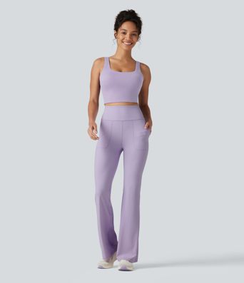 Halara UltraSculpt™ High Waisted Tummy Control Casual Flare Leggings with Pockets