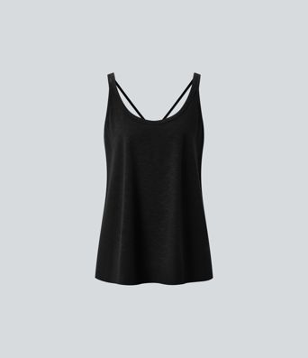 U Neck Relaxed Casual Tank Top