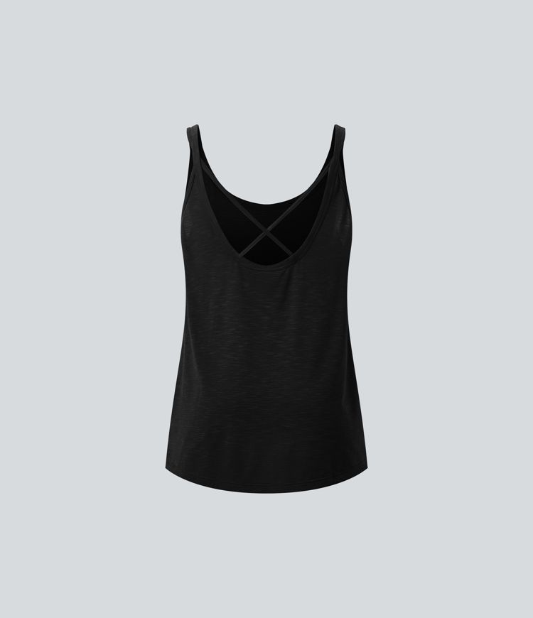 U Neck Relaxed Casual Tank Top