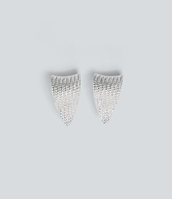 Copper Curved Willow Leaf Earrings