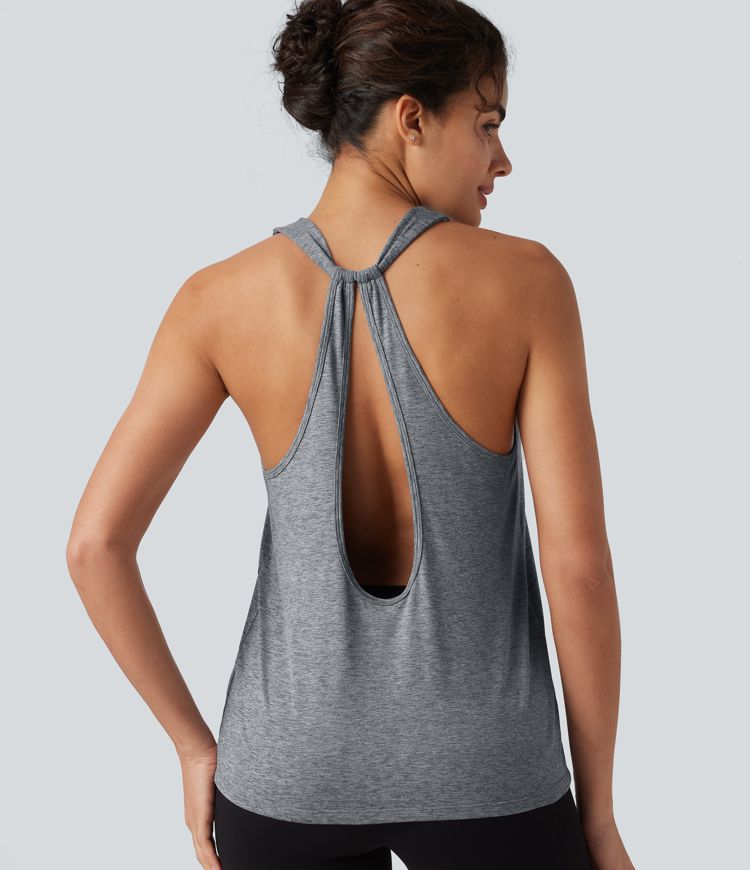Cut-Out Back Slim Yoga Tank Top Cut-Out Back Slim Yoga Tank Top