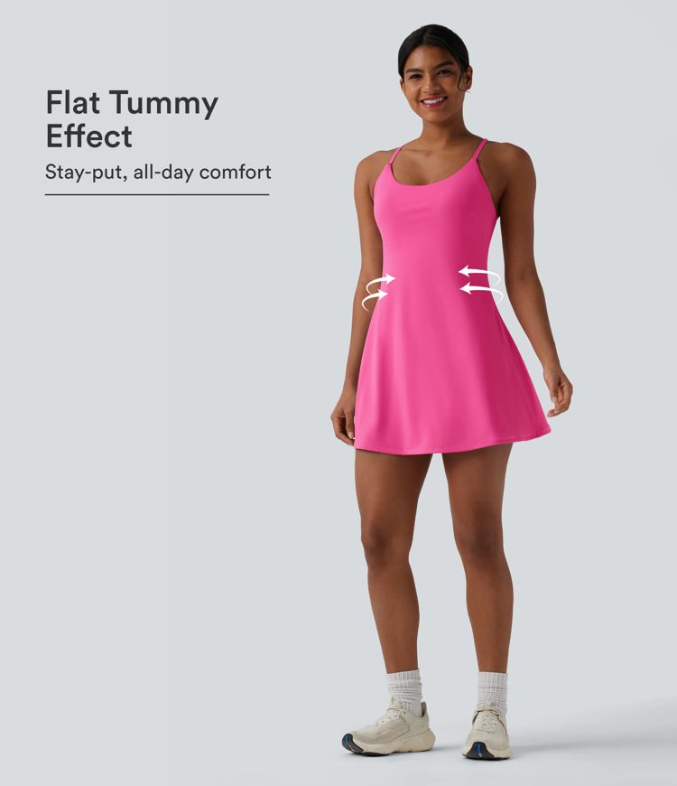 Softlyzero™ Plush Tummy Control Active Dress with Pockets-Easy Peezy Edition