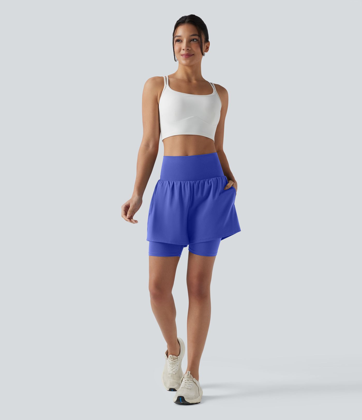SoftlyZero™ Airy Super High Waisted 2-in-1 Cool Touch Yoga Shorts 7'' with Pockets