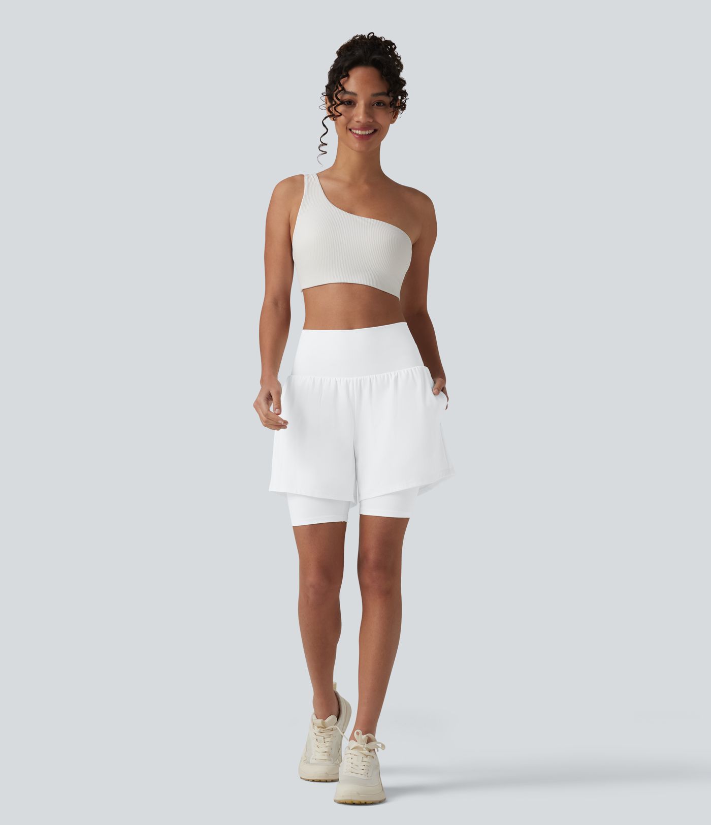 SoftlyZero™ Airy Super High Waisted 2-in-1 Cool Touch Yoga Shorts 7'' with Pockets