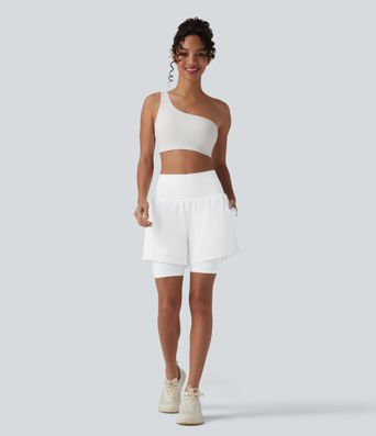 SoftlyZero™ Airy Super High Waisted 2-in-1 Cool Touch Yoga Shorts 7'' with Pockets