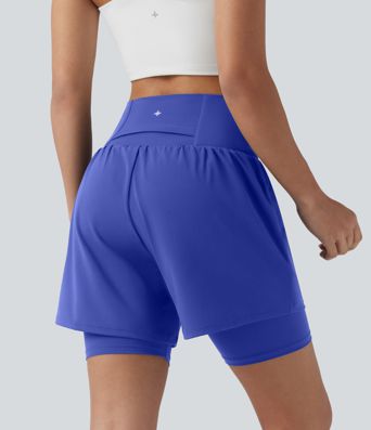 SoftlyZero™ Airy Super High Waisted 2-in-1 Cool Touch Yoga Shorts 7'' with Pockets