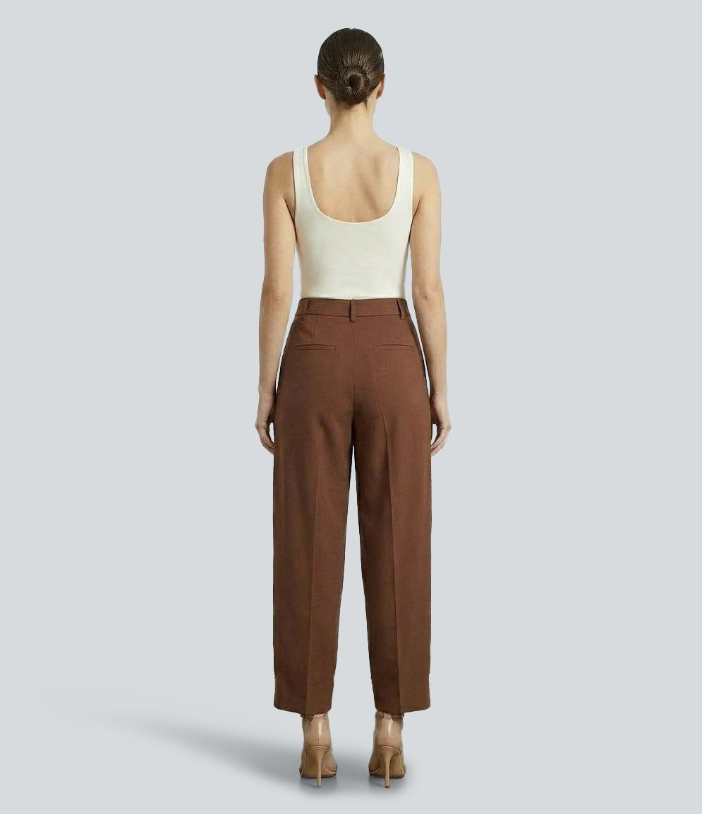 7/8-Bürohose mit mittelhohem Bund und Seitentaschen