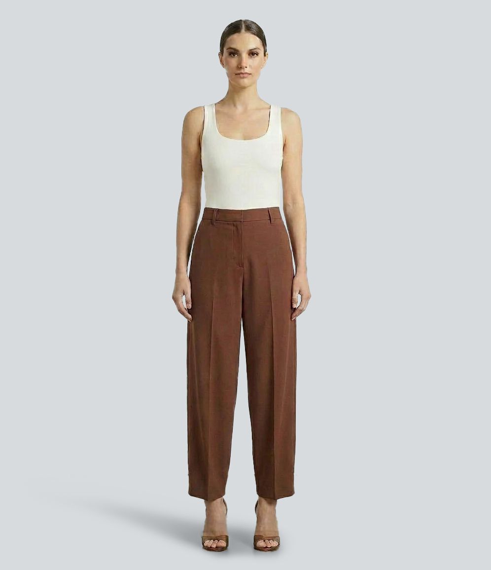 7/8-Bürohose mit mittelhohem Bund und Seitentaschen