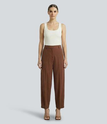 7/8-Bürohose mit mittelhohem Bund und Seitentaschen