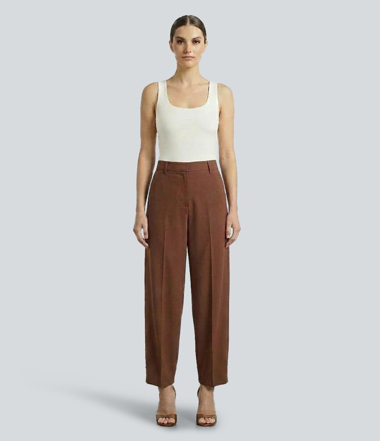 7/8-Bürohose mit mittelhohem Bund und Seitentaschen