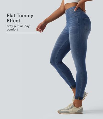 Halara Flex™ High Waisted Tummy Control Denim Casual Leggings with Pockets