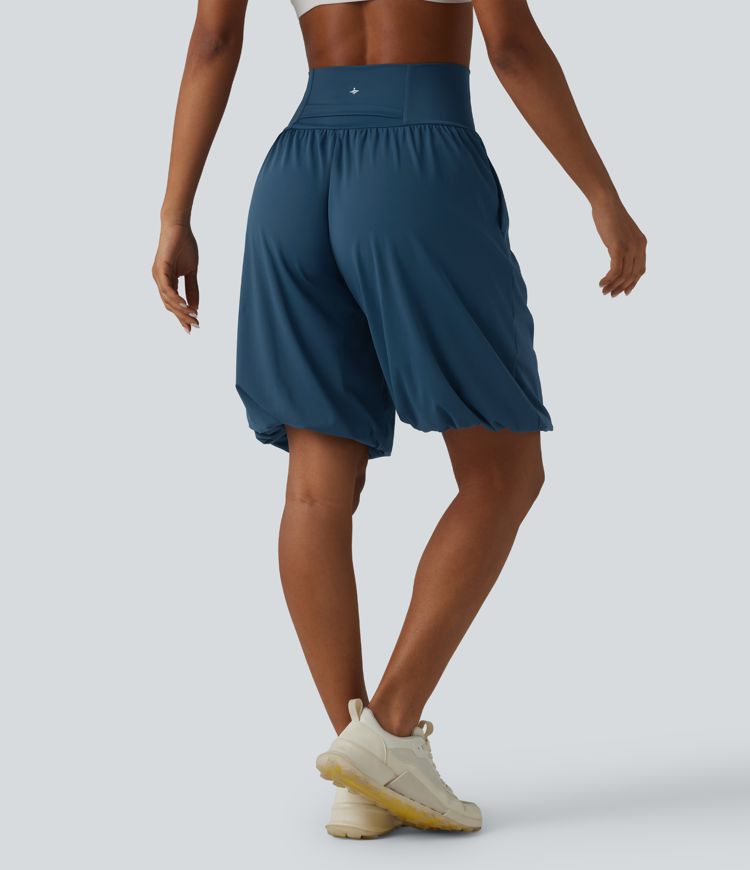 SoftlyZero™ Airy Super High Waisted Cool Touch Yoga Balloon Shorts with Pockets