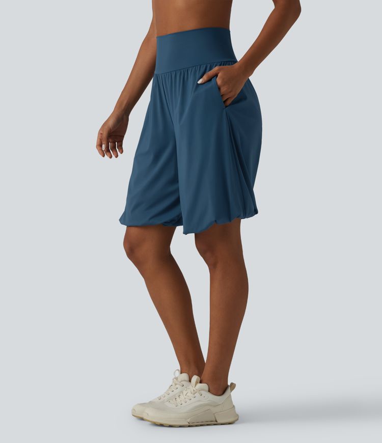 SoftlyZero™ Airy Super High Waisted Cool Touch Yoga Balloon Shorts with Pockets