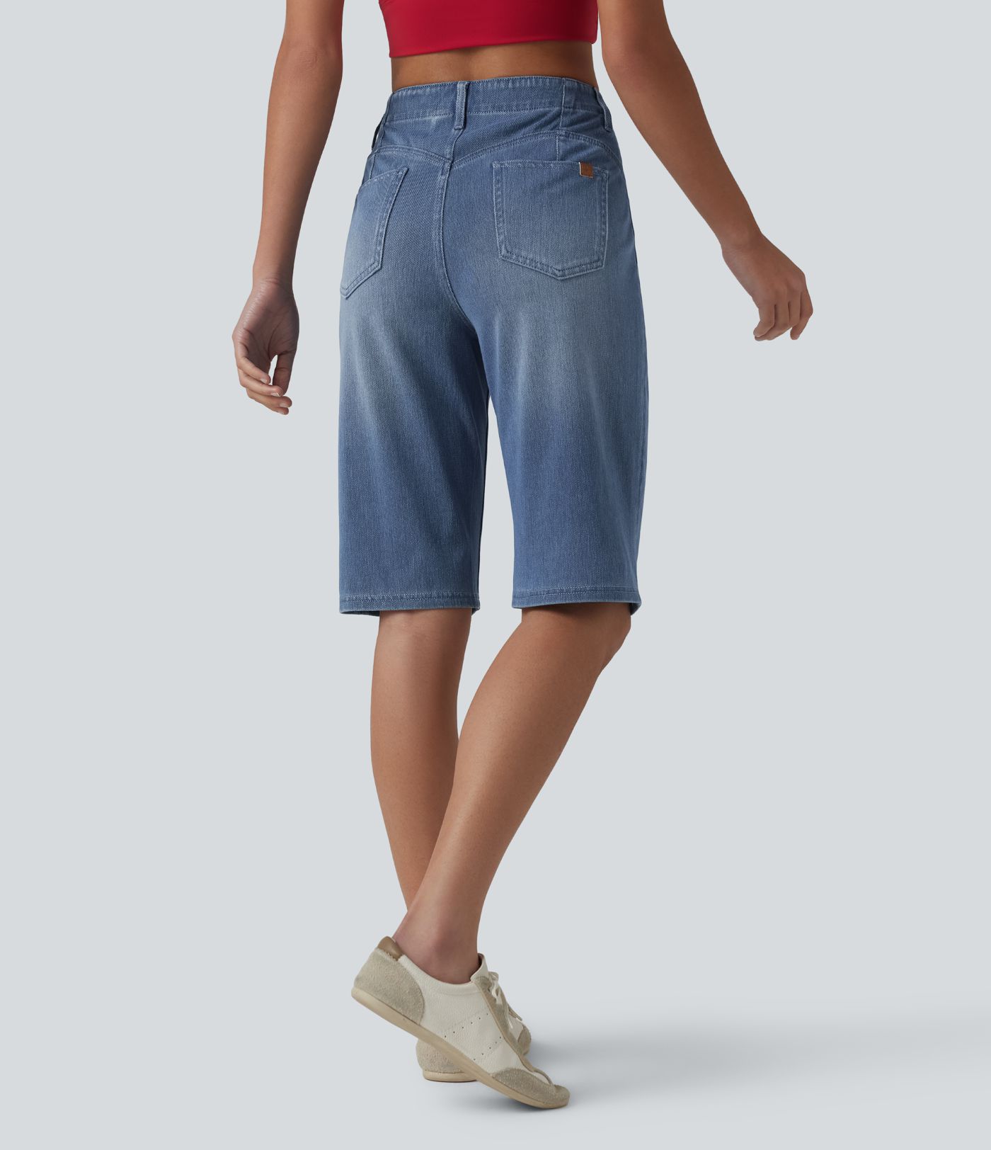 Halara Flex™ Mid Rise Rolled Hem Denim Casual Shorts with Pockets