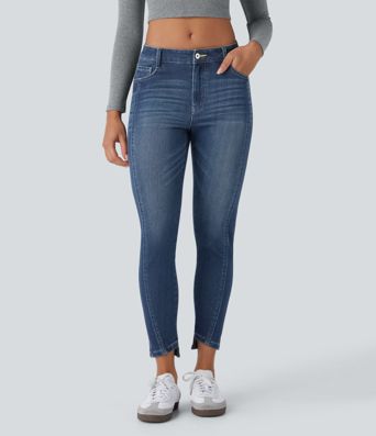 Halara Flex™ Mid Low Rise Zipper Pockets Casual Skinny Jeans