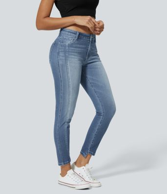 Halara Flex™ jean skinny décontracté taille mi-basse à poches zippées