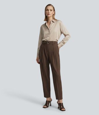 Halara Flex™ - Schmal zulaufende Bürohose mit mittelhohem Bund, Seitentaschen und Gürtel