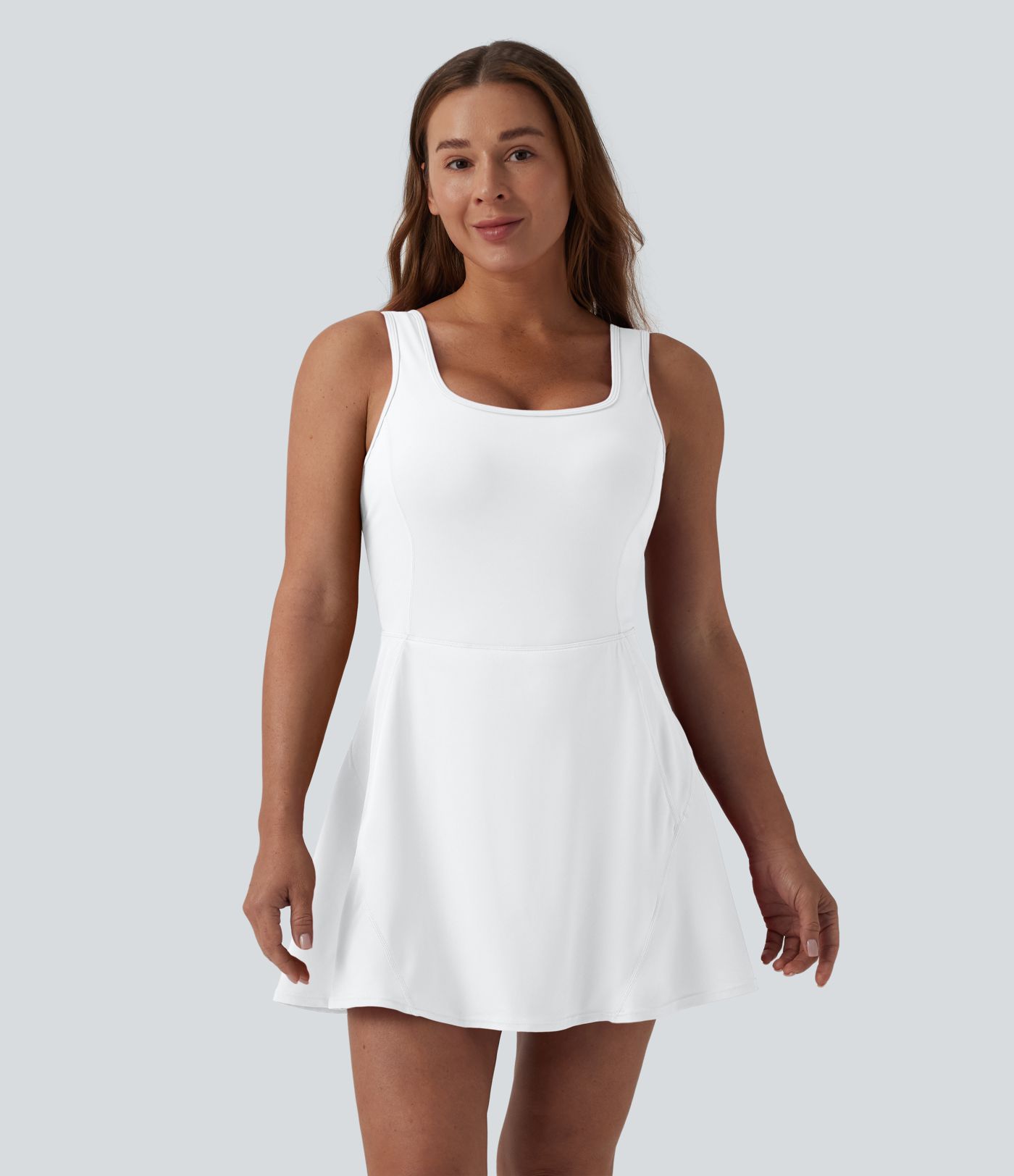 SoftlyZero™ Airy U Neck 2-in-1 Pocket Mini Cool Touch Dance Active Dress D-F Cups-Easy Peezy