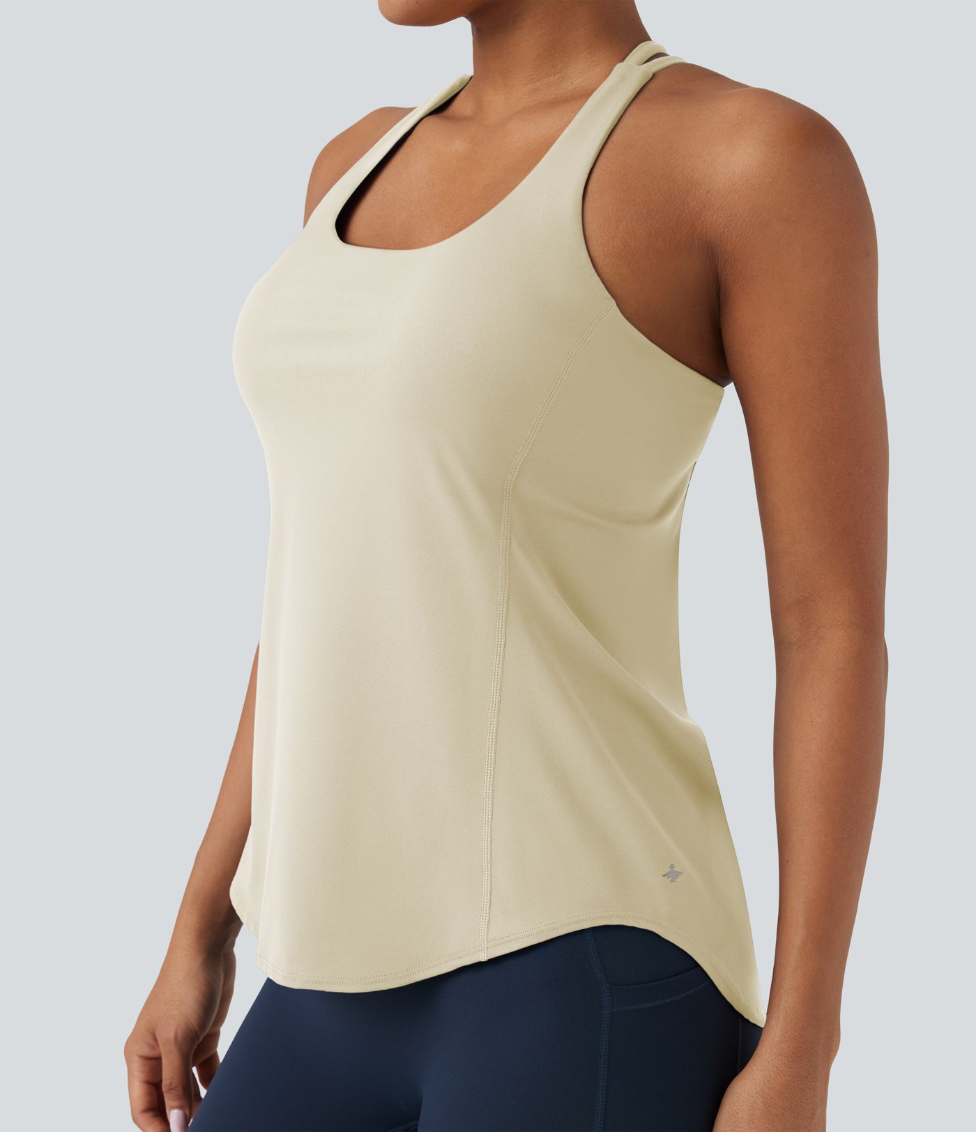 Halara UltraSculpt™ Round Neck Crisscross Back Running Tank Tops DD-F Cups