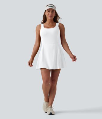 SoftlyZero™ Airy U Neck 2-in-1 Pocket Mini Cool Touch Dance Active Dress D-F Cups-Easy Peezy