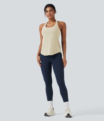 Halara UltraSculpt™ Round Neck Crisscross Back Running Tank Tops DD-F Cups