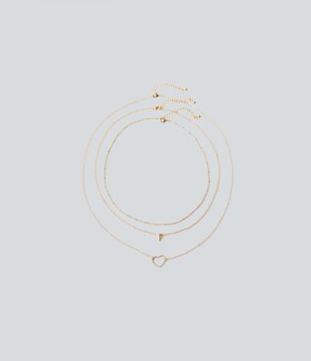 Heart-Shaped Letter Necklace Set
