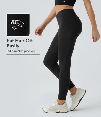 Patitoff™ 2.0 — Leggings de yoga taille haute, résistants aux poils d'animaux, à ceinture croisée, avec poche latérale