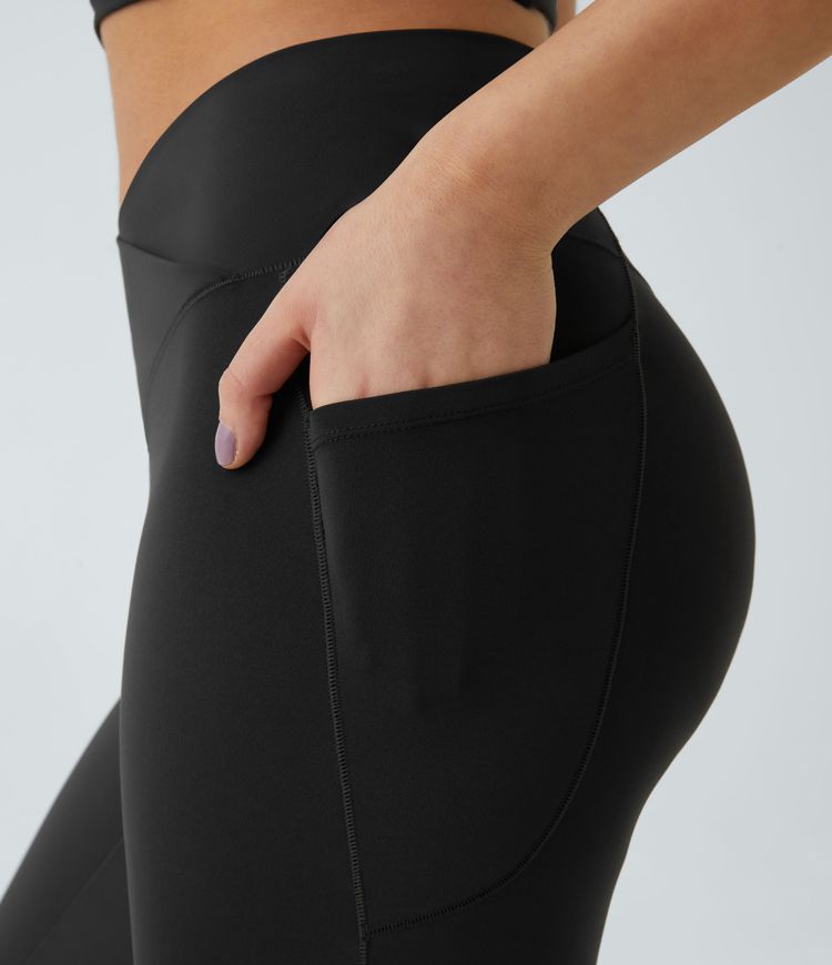 Patitoff™ 2.0 — Leggings de yoga taille haute, résistants aux poils d'animaux, à ceinture croisée, avec poche latérale