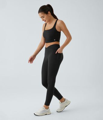 Patitoff™ 2.0 — Leggings de yoga taille haute, résistants aux poils d'animaux, à ceinture croisée, avec poche latérale