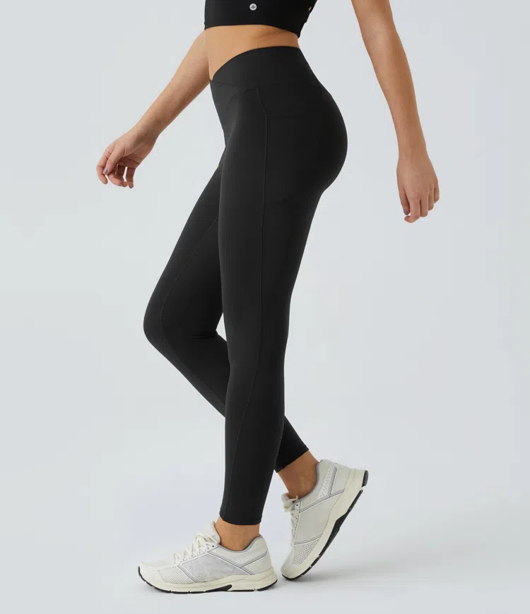 Patitoff™ 2.0 Pet Hair Resistant High Waisted Crossover Side Pocket Yoga Leggings