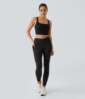 Patitoff™ 2.0 — Leggings de yoga taille haute, résistants aux poils d'animaux, à ceinture croisée, avec poche latérale