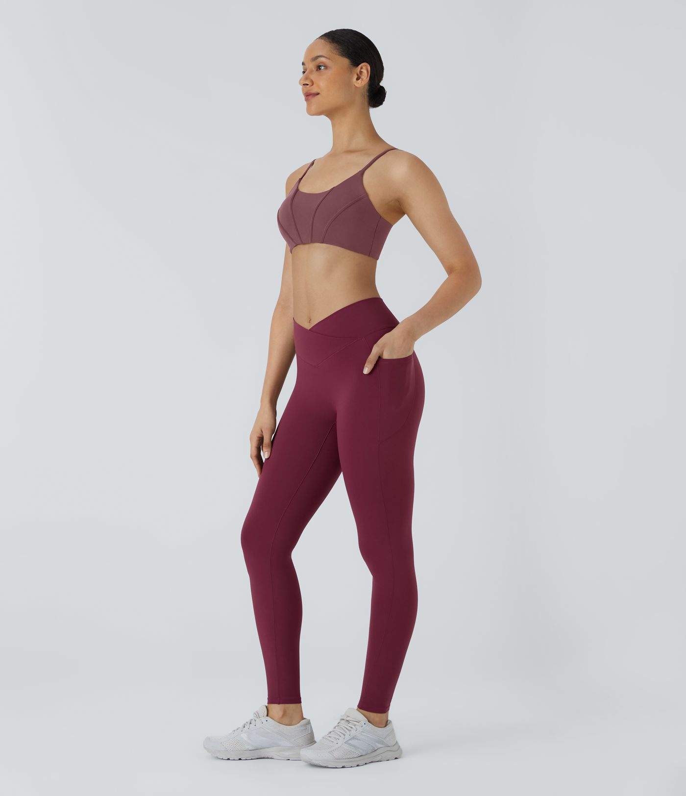 Patitoff™ 2.0 Pet Hair Resistant High Waisted Crossover Side Pocket Yoga Leggings